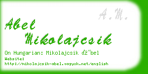 abel mikolajcsik business card